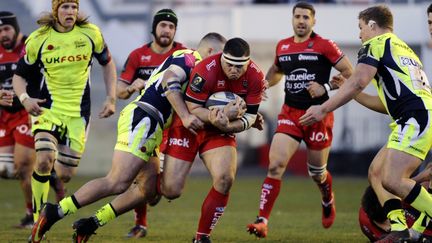 Toulon a souffert en tentat d'imposer une épreuve de force aux Anglais de Sale (FRANCK PENNANT / AFP)