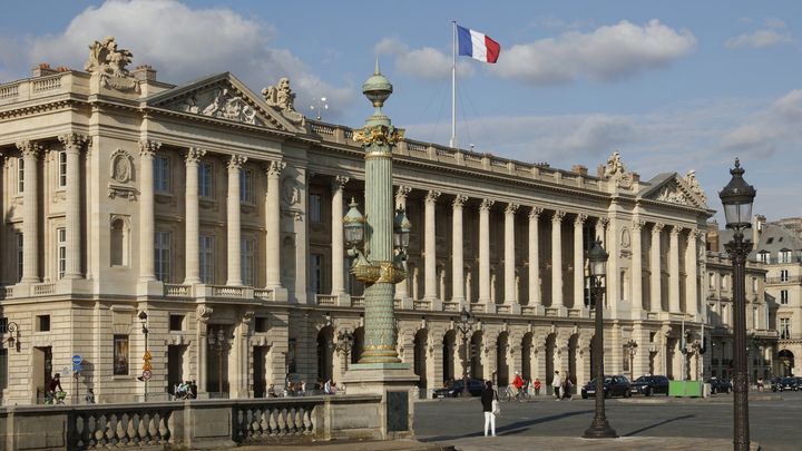 L'hôtel de la Marine se situe dans le 8ᵉ arrondissement de Paris, place de la Concorde. (MANUEL COHEN / AFP)