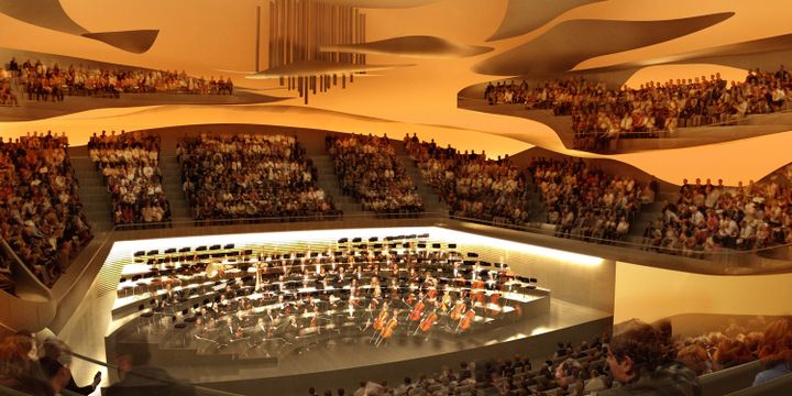 La futre salle de concert de la Philharmonie
 (Jean Nouvel / Arte Factory)