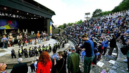 Le défilé de la Biennale de la danse a eu lieu le 6 juin 2021 dans l'enceinte du théâtre antique de Fourvière (RICHARD MOUILLAUD / MAXPPP)