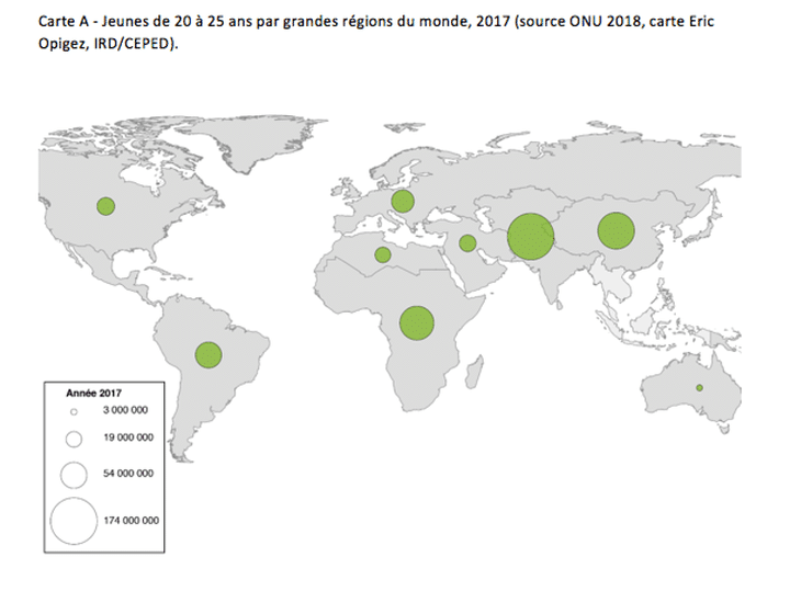 &nbsp; (Source ONU 2018, carte Eric Opigez, IRD/CEPED)