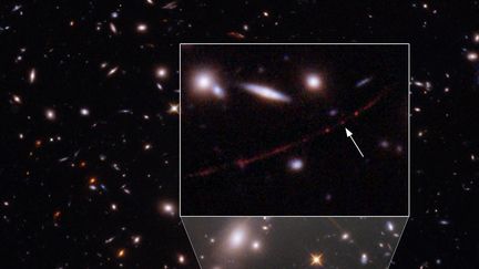 L'étoile&nbsp;Earendel observée par le télescope Hubble. (NASA / AFP)