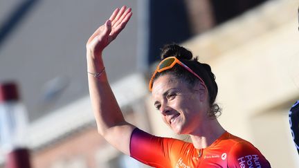 Audrey Cordon-Ragot lors du championnat de France de cyclisme, le 23 juin 2023. (MARC DEMEURE / MAXPPP)