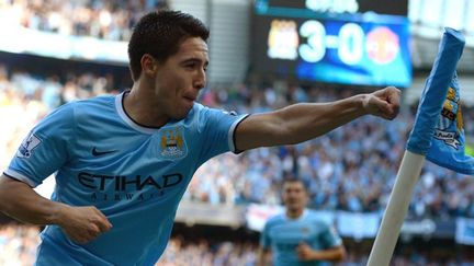 Samir Nasri (Manchester City) fait le poing (ANDREW YATES / AFP)