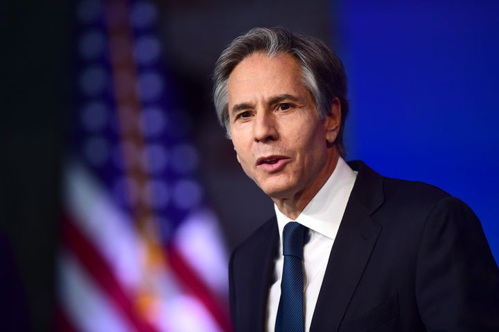 Antony Blinken lors d'une conférence de presse au Queen Theatre de Wilmington (Delaware, Etats-Unis), le 24 novembre 2020. (MARK MAKELA / GETTY IMAGES NORTH AMERICA / AFP)