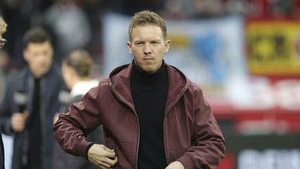 L'Allemand Julian Nagelsmann lors de la défaite du Bayern Munich contre Leverkusen, le 19 mars 2023. (SEBASTIAN EL-SAQQA / AFP)