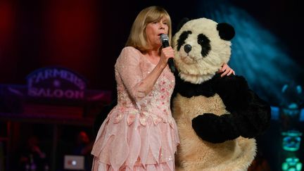 Chantal Goya sur le plateau d'une émission belge, à Colfontaine (Belgique), le 7 juin 2015.&nbsp; (ANDRIEU FREDERIC / SIPA)