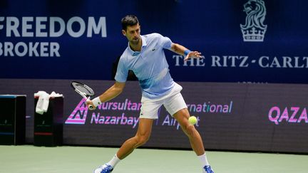 Novak Djokovic a&nbsp;remporté le tournoi d'Astana au Kazakhstan, le 9 octobre 2022 (- / AFP)