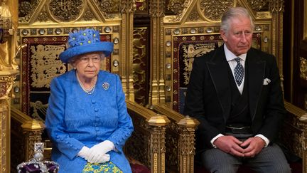 La reine Elizabeth II lors de son discours d'ouverture du Parlement britannique à Londres (Royaume-Uni), le 21 juin 2017. (STEFAN ROUSSEAU / REUTERS)