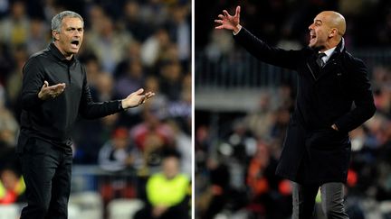 José Mourinho et Pep Guardiola.   (PIERRE-PHILIPPE MARCOU-JOSEP LAG / AFP)