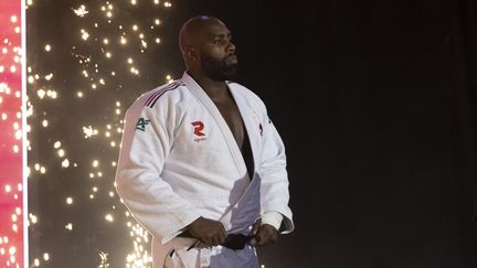 Teddy Riner s'apprête à combattre à l'Accord Arena pour le Paris Grand Slam, le 4 février 2024. (STEPHANE ALLAMAN / STEPHANE ALLAMAN)