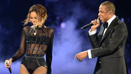 Beyoncé et Jay-Z sur scène aux 56e Grammy Awards le 26 janvier 2014.
 (Frederic J.Brown / AFP)