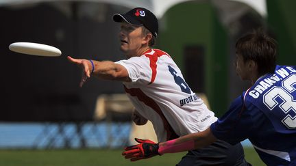 Le Britannique Adam Holt lors des championnats du monde de frisbee, le 21 juillet 2009 &agrave;&nbsp;Kaohsiung (Ta&iuml;wan). (SAM YEH / AFP)