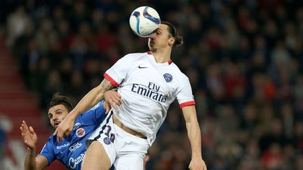 L'attaquant du PSG Zlatan Ibrahimovic lors du match face à Caen, le 19 décembre 2015. (CHARLY TRIBALLEAU / AFP)