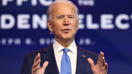 Le démocrate Joe Biden lors d'un discours à Wilmington (Delaware), aux Etats-Unis, le 11 décembre 2020. (CHIP SOMODEVILLA / GETTY IMAGES NORTH AMERICA / AFP)