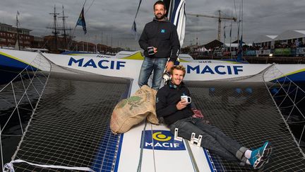 &nbsp; (François Gabart et Pascal Bidégorry, avant le départ © TJV2015/DPPI/Jean-Marie Liot)