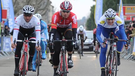 Boeckmans remporte au sprint la première étape.  (SYLVAIN THOMAS / AFP)