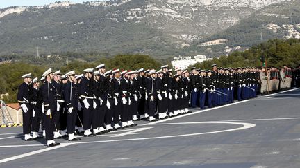 Les voeux aux armés d'Emmanuel Macron à Toulon le 19 janvier 2018. (MAXPPP)