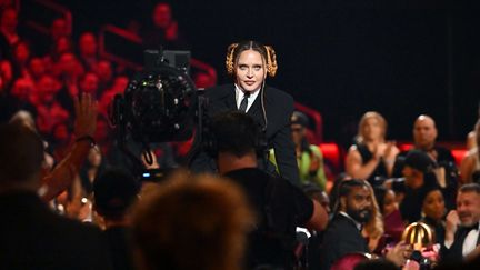 La chanteuse Madonna aux Grammy Awards, le 5 février 2023 à Los Angeles. (ROB LATOUR / SHUTTERSTOCK / SIPA)