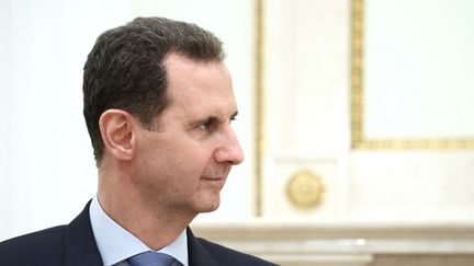 Le président syrien Bachar al-Assad lors d'un entretien avec son homologue russe Vladimir Poutine, le 24 juillet 2024, à Moscou. (VALERY SHARIFULIN / AFP)