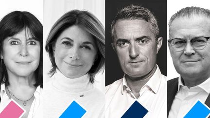 Les candidats pour le second tour des élections municipales 2020 à Marseille (Bouches-du-Rhône) : Michèle Rubirola, Martine Vassal, Stéphane Ravier et Bruno Gilles.&nbsp; (FRANCE3)