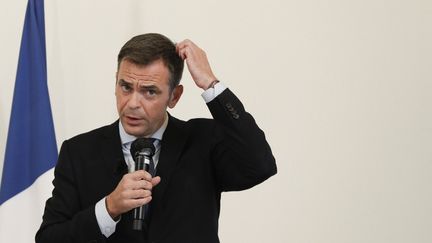 Olivier Véran lors de son point presse hebdomadaire, le 17 septembre 2020. (GEOFFROY VAN DER HASSELT / AFP)