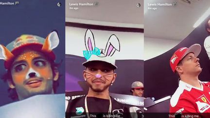 Lewis Hamilton s'amuse avec Snapchat en pleine conférence de presse