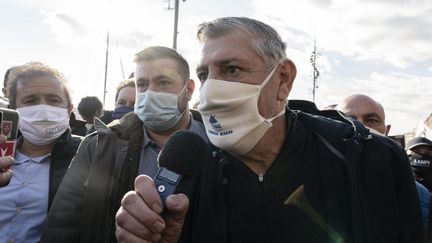 Bernard Marty lors d'une manifestation de restaurateurs à Marseille, le 26 novembre 2020. (TOMASELLI ANTOINE / MAXPPP)