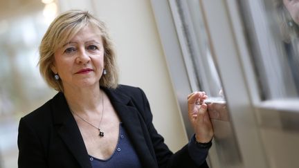 Frédérique Rolet,&nbsp;secrétaire générale et porte-parole du SNES-FSU, le 3 avril 2014. (SOLLIER CYRIL / MAXPPP MAXPPP)