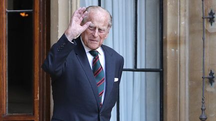 Le prince Philip, duc d'Edimbourg et époux de la reine Elizabeth II, au château de Windsor (Royaume-Uni), le 22 juillet 2020.&nbsp; (ADRIAN DENNIS / AFP)