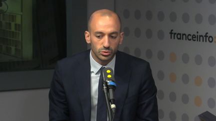 Benjamin Haddad,&nbsp;porte-parole du groupe Renaissance, sur franceinfo. (FRANCEINFO / RADIOFRANCE)