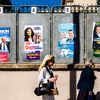 Des posters de campagne pour les élections européennes du 9 juin, le 28 mai 2024, à Perpignan (Pyrénées-Orientales). (JC MILHET / HANS LUCAS / AFP)