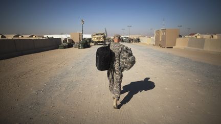 Un soldat am&eacute;ricain, le 20 d&eacute;cembre 2011 &agrave; Camp Virginia (Koweit). ( LUCAS JACKSON / REUTERS )