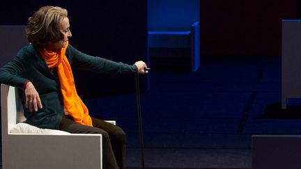 Francine Bergé dans le rôle de Liliane Bettencourt, photo de répétition
 (Michel Cavalca)