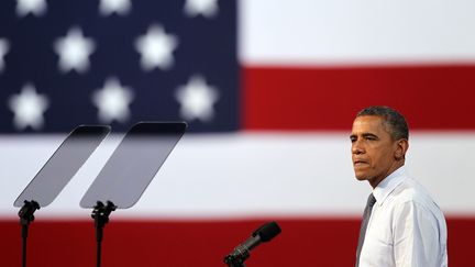 Le pr&eacute;sident am&eacute;ricain Barack Obama le 12 septembre 2012 &agrave; Las Vegas, Nevada (Etats-Unis). (ISAAC BREKKEN / GETTY IMAGES NORTH AMERICA)