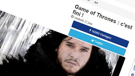 &nbsp; (Un faux article affirme que la série Game of Thrones va être supprimée © Capture d'écran actualites.co)