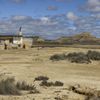 Le désert des Bardenas Reales, en Espagne, le 2 août 2024. (EMILE BARBELETTE / BIOSPHOTO / AFP)