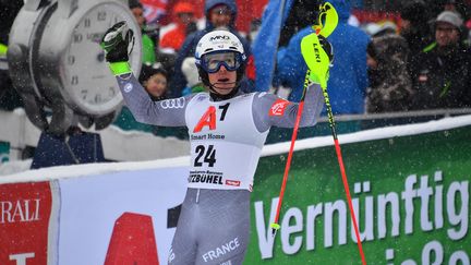 Le skieur Victor Muffat-Jeandet a pris la 4e place du slalom de Kitzbühel (Autriche), le 21 janvier 2018. (AFP)