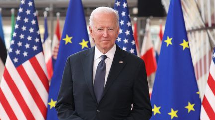 Le président américain Joe Biden à Bruxelles, le 15 juin 2021. (KENZO TRIBOUILLARD / AFP)