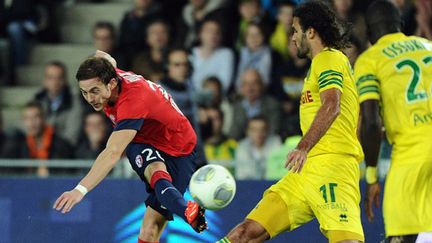 Nolan Roux a inscrit le seul but de la rencontre... alors qu'il était en position de hors-jeu. (JEAN-SEBASTIEN EVRARD / AFP)