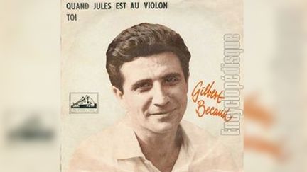 Pochette du disque "Quand Jules est au violon" de Gilbert Bécaud. (La voix de son maître)