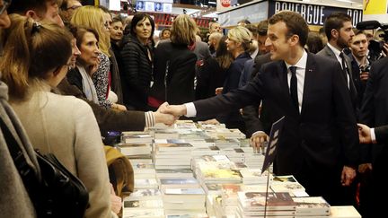 Le président Emmanuel Macron au Salon Livre Paris, le 15 mars 2018
 (Etienne Lauren / Pool / EPA / Newscom / MaxPPP)