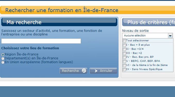 Capture d'&eacute;cran du site du Fongecif. (  FRANCETV INFO )