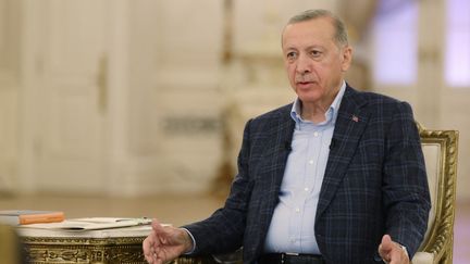 Le président turc, Recep Tayyip Erdogan, le 30 avril 2023 à Ankara (Turquie). (MUSTAFA KAMACI / ANADOLU AGENCY / AFP)