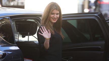 La secrétaire d'Etat à l'Egalité entre les femmes et les hommes, Marlène Schiappa, quitte l'Elysée, à Paris, le 8 mars 2019. (LUDOVIC MARIN / AFP)