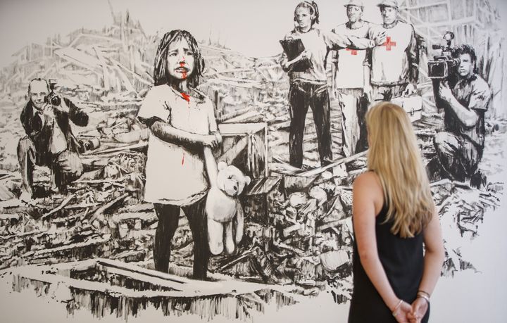 "Media" de Banksy, galerie Lazinc.
 (TOLGA AKMEN / AFP)