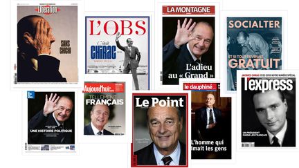 Les Unes de la presse française, au lendemain de la mort de Jacques Chirac, le 26 septembre 2019. (FRANCEINFO)