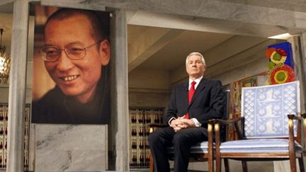 Liu Xiaobo, grand absent de la cérémonie de remise du prix Nobel de la paix (10/12/2010) (AFP - HEIKO JUNGE)