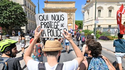 Manifestation contre les violences policières à Montpellier, le 15 juillet 2023. (JEAN MICHEL MART / PHOTOPQR/LE MIDI LIBRE/MAXPPP)