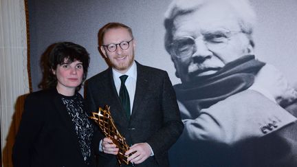 Marie-Ange Luciani et Hugues Charbonneau lauréats du prix des producteurs Toscan du Plantier 2018, pour "120 Battements par minute" de Robin Campillo
 (LAURENT BENHAMOU/SIPA)